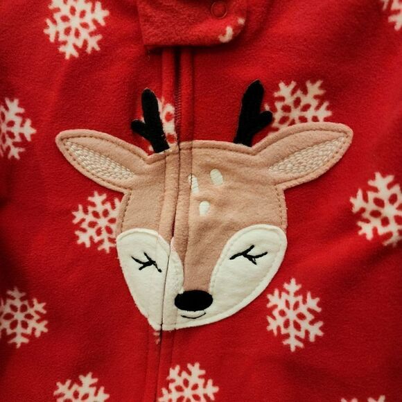 New Girl's fleece Christmas footed pajama bundle - Picture 3 of 5